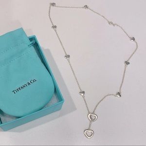 Tiffany & Co. 925 Open Heart Lariat Necklace